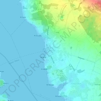 Fažana topographic map, elevation, terrain