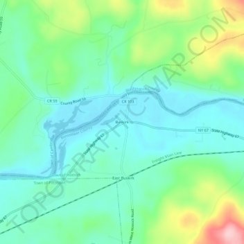 Buskirk topographic map, elevation, terrain