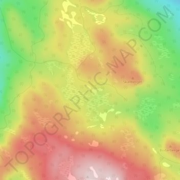 Bergvallen topographic map, elevation, terrain