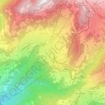 Villars-sur-Ollon topographic map, elevation, terrain