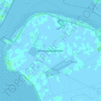 Anna Jacobapolder topographic map, elevation, terrain