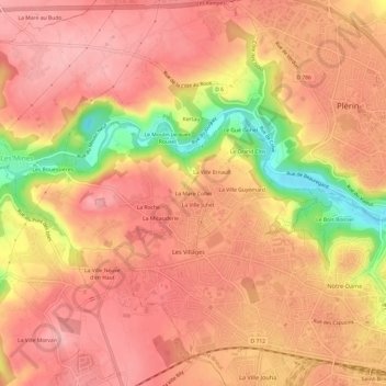 La Mare Collet topographic map, elevation, terrain