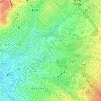 Badminton topographic map, elevation, terrain