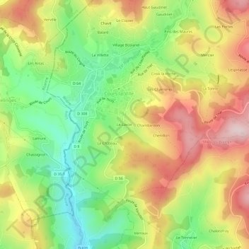 Le Lavoir topographic map, elevation, terrain