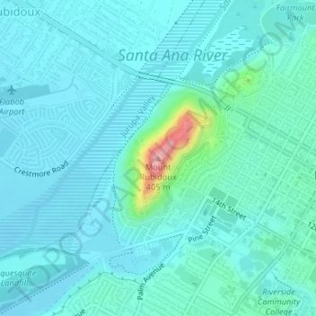 Mt Rubidoux topographic map, elevation, terrain