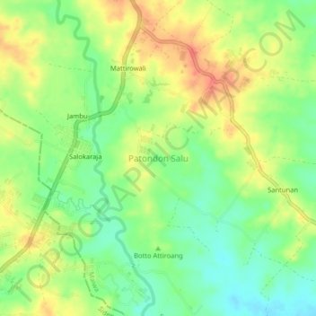 Patondon Salu topographic map, elevation, terrain