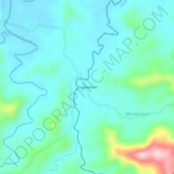 Pagdawitan topographic map, elevation, terrain