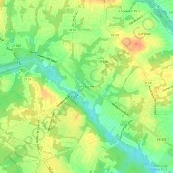Bennetts Mills topographic map, elevation, terrain