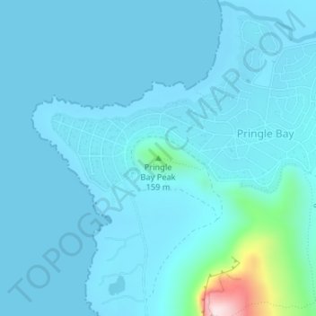 Pringle Bay Peak topographic map, elevation, terrain