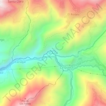 El Azul topographic map, elevation, terrain