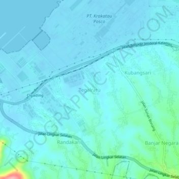 Tegalratu topographic map, elevation, terrain