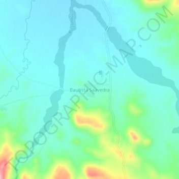 Bautista Saavedra topographic map, elevation, terrain