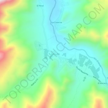 Tulahuén topographic map, elevation, terrain