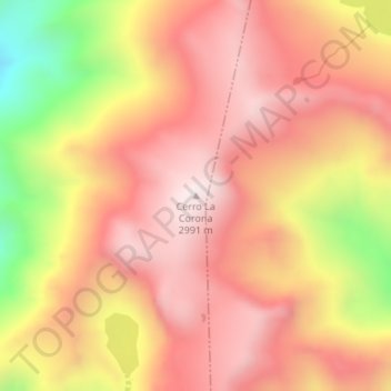 Cerro La Corona topographic map, elevation, terrain