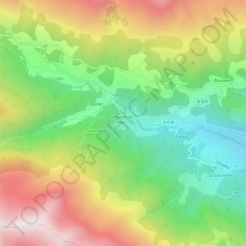 La Ruzole du Bas topographic map, elevation, terrain
