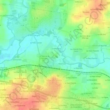 La Haute Roche topographic map, elevation, terrain