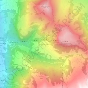 Niederrickenbach topographic map, elevation, terrain