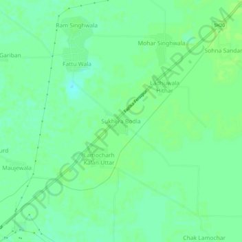 Sukhera Bodla topographic map, elevation, terrain