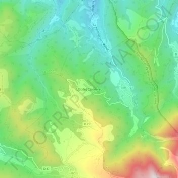Mas des Colomines topographic map, elevation, terrain