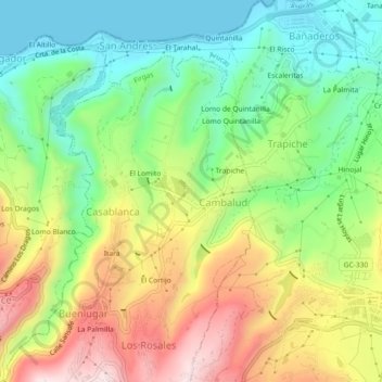 Los Dolores topographic map, elevation, terrain