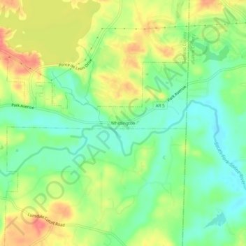 Whittington topographic map, elevation, terrain