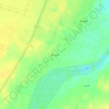 Qasr Khalid topographic map, elevation, terrain