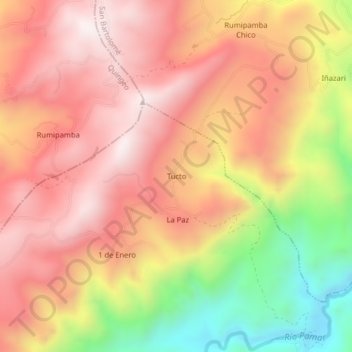 Tucto topographic map, elevation, terrain