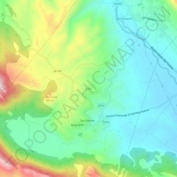 Colli topographic map, elevation, terrain