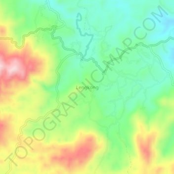 Lengkong topographic map, elevation, terrain