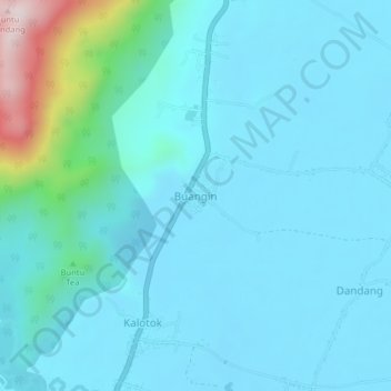 Buangin topographic map, elevation, terrain