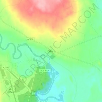 Fällfors topographic map, elevation, terrain