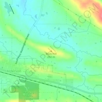 Buck Hill topographic map, elevation, terrain