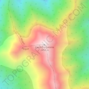 Cerro Purgatorio topographic map, elevation, terrain