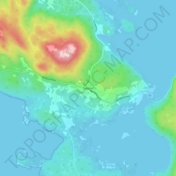 Oppeid topographic map, elevation, terrain
