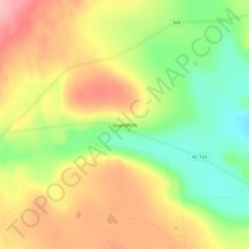Grundfors topographic map, elevation, terrain