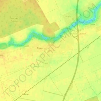 Căciulați topographic map, elevation, terrain