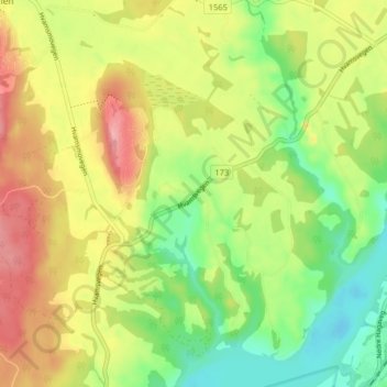 Hvam topographic map, elevation, terrain