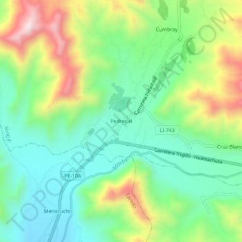 Pedregal topographic map, elevation, terrain