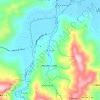 Georgia topographic map, elevation, terrain