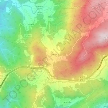 Silveira topographic map, elevation, terrain