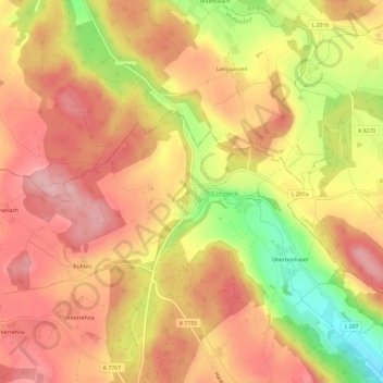 Rickertsreute topographic map, elevation, terrain