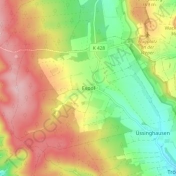 Espol topographic map, elevation, terrain