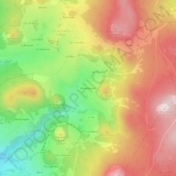 Monedeyres topographic map, elevation, terrain