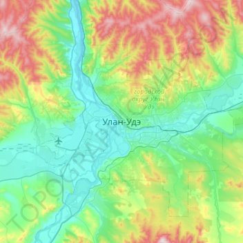 Ulan-Ude topographic map, elevation, terrain