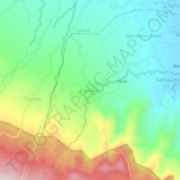 Canaway topographic map, elevation, terrain