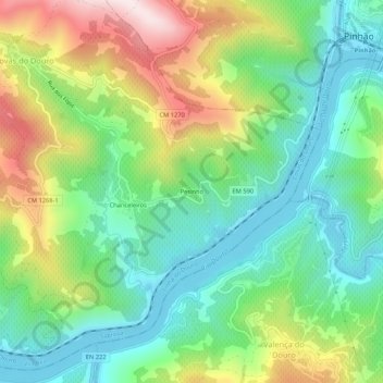 Pesinho topographic map, elevation, terrain