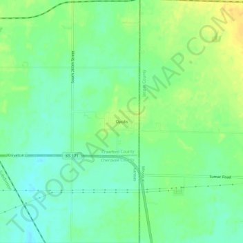 Opolis topographic map, elevation, terrain