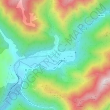 Palacios del Sil topographic map, elevation, terrain