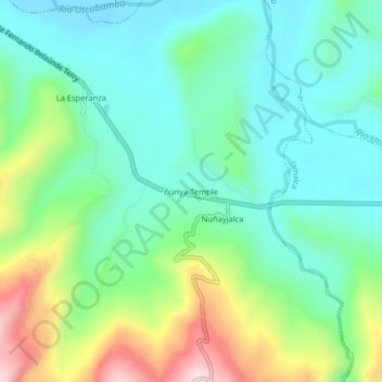 ñunya Temple topographic map, elevation, terrain