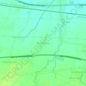 Widodaren topographic map, elevation, terrain